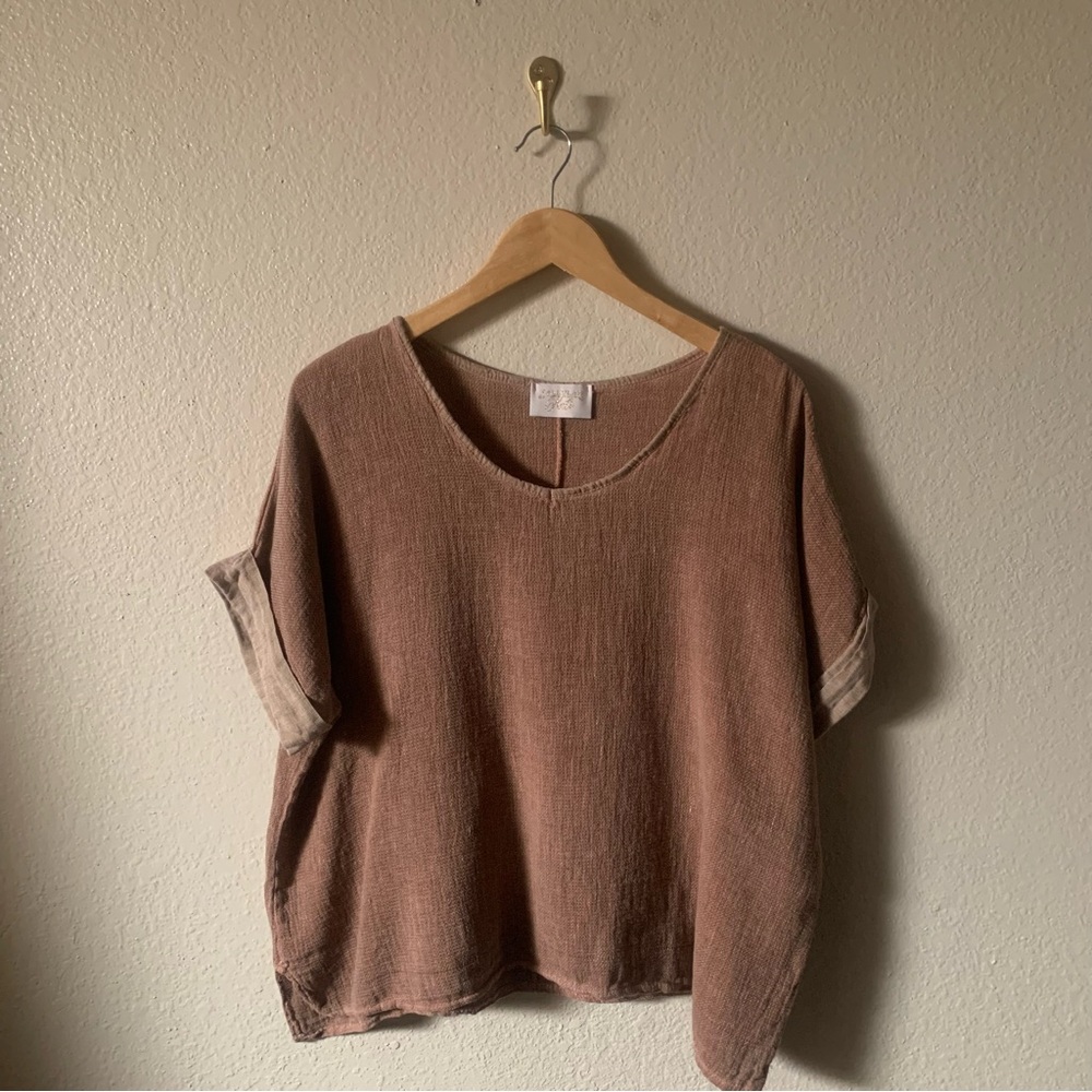 TALULAH Dusty Rose Boxy Short Sleeve Top